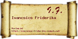 Ivancsics Friderika névjegykártya