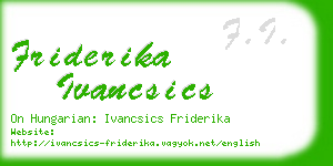 friderika ivancsics business card